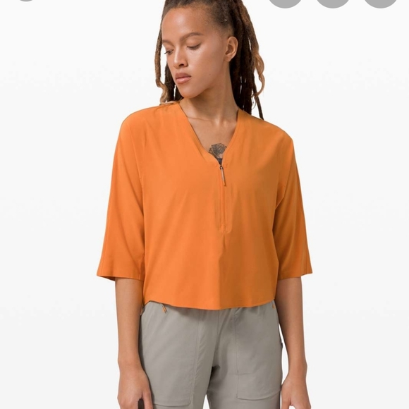 lululemon athletica Tops - Lab Sarala Shirt True Tangerine